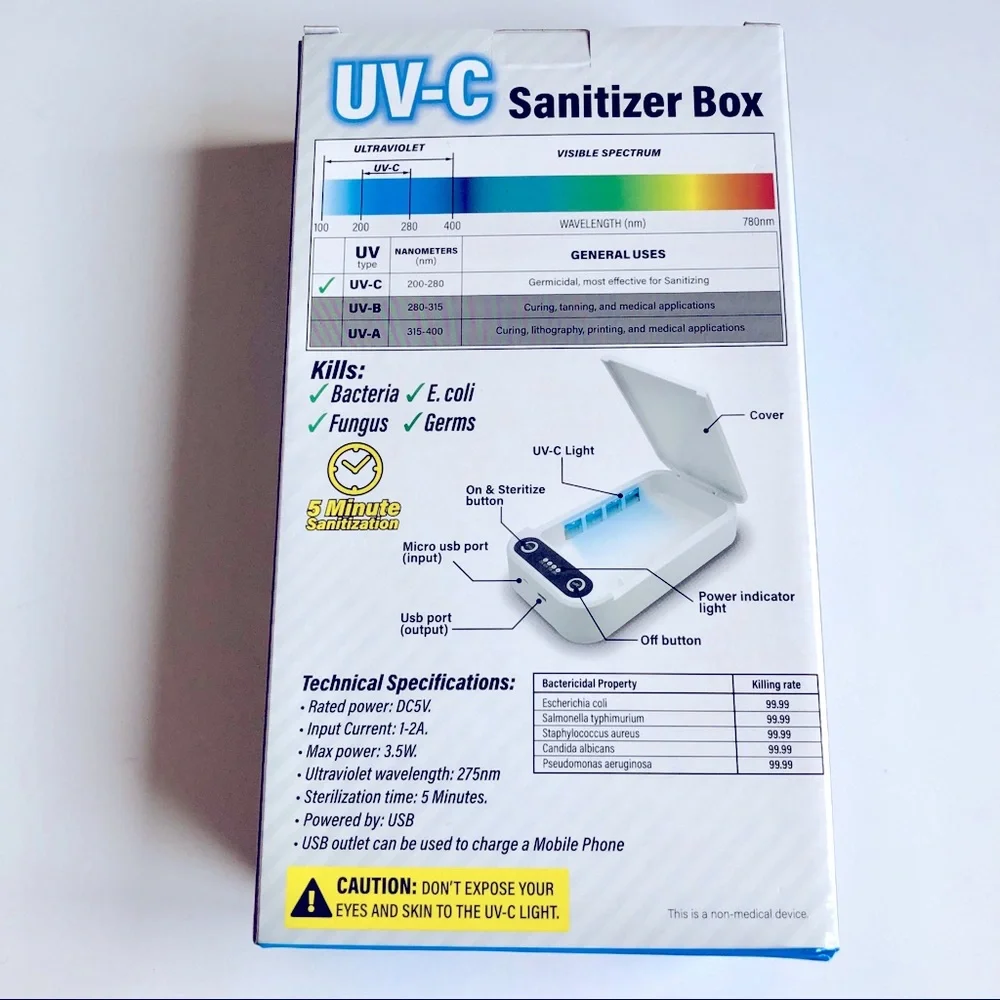 NEW UV Light Sanitizer Box Cleaner For Smartphone Jewelry Toy